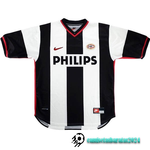 Replicas Segunda Camiseta PSV Retro 1998 2000 Negro Blanco