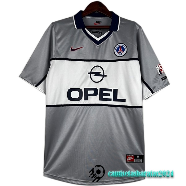 Replicas Segunda Camiseta Paris Saint Germain Retro 2000 2001 Gris