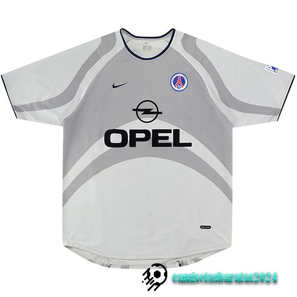 Replicas Segunda Camiseta Paris Saint Germain Retro 2001 Gris