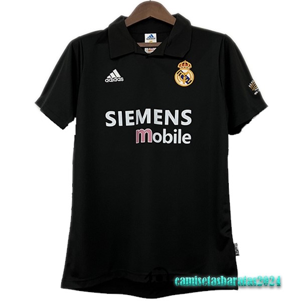 Replicas Segunda Camiseta Real Madrid Retro 2002 2003 Negro