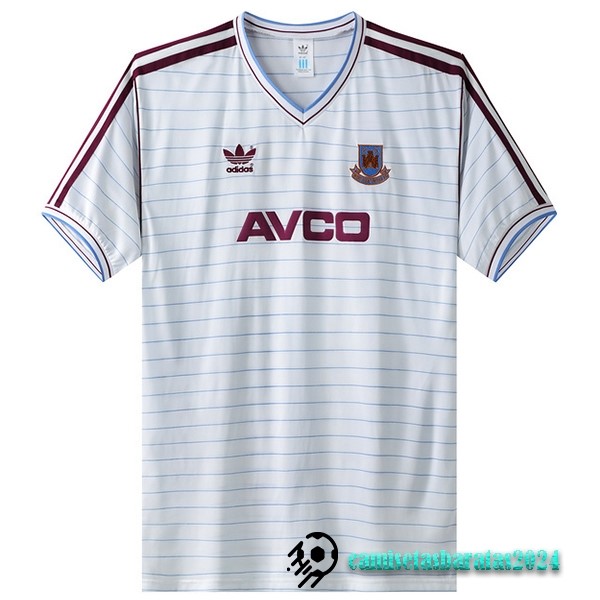 Replicas Segunda Camiseta West Ham United Retro 1986 Blanco