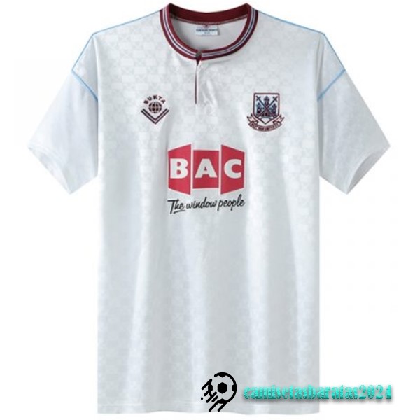 Replicas Segunda Camiseta West Ham United Retro 1989 1990 Blanco