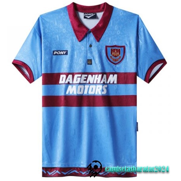 Replicas Segunda Camiseta West Ham United Retro 1995 1997 Azul