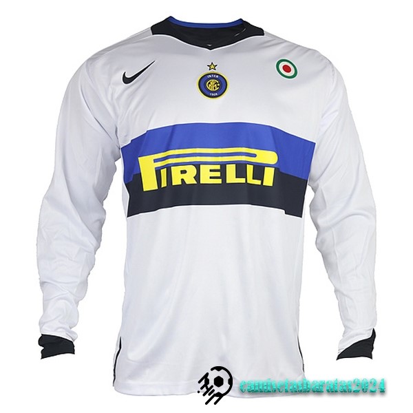 Replicas Segunda Manga Larga Inter Milán Retro 2005 2006 Blanco