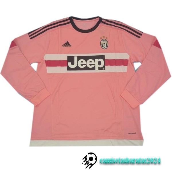 Replicas Segunda Manga Larga Juventus Retro 2015 2016 Rosa