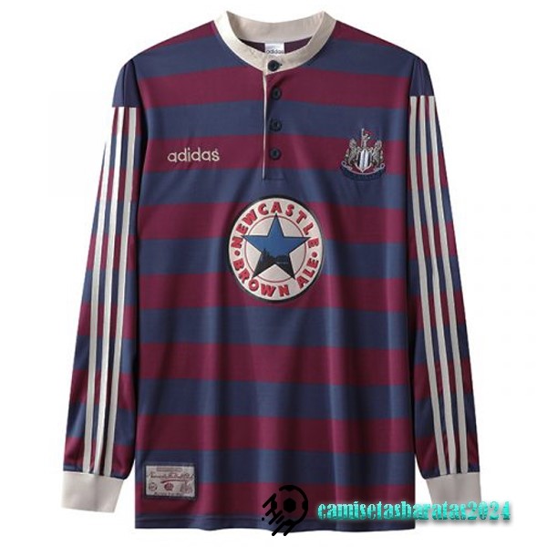 Replicas Segunda Manga Larga Newcastle United Retro 1995 1997 Rojo