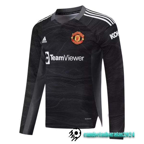 Replicas Segunda Manga Larga Portero Manchester United 2021 2022 Negro