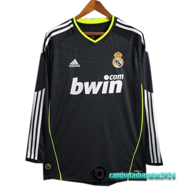 Replicas Segunda Manga Larga Real Madrid Retro 2010 2011 Negro