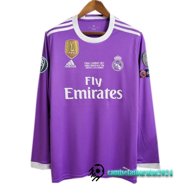 Replicas Segunda Manga Larga Real Madrid Retro 2016 2017 I Purpura