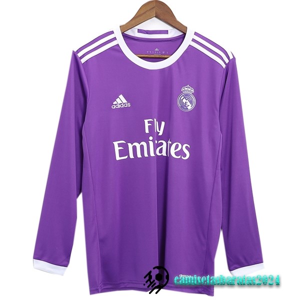 Replicas Segunda Manga Larga Real Madrid Retro 2016 2017 Purpura