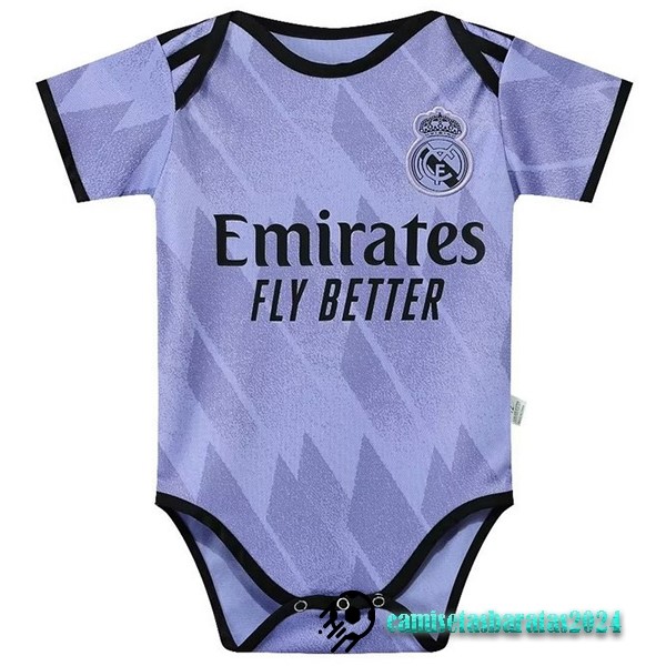 Replicas Segunda Onesies Niños Real Madrid 2022 2023 Purpura