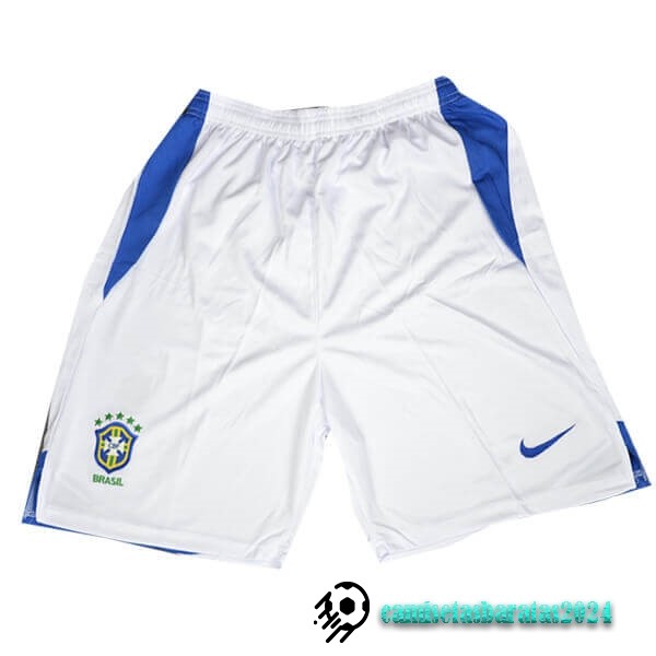 Replicas Segunda Pantalones Brasil Retro 2004 Blanco