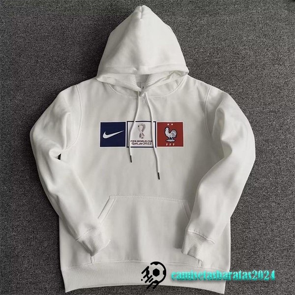 Replicas Sudaderas Con Capucha Francia 2022 Blanco