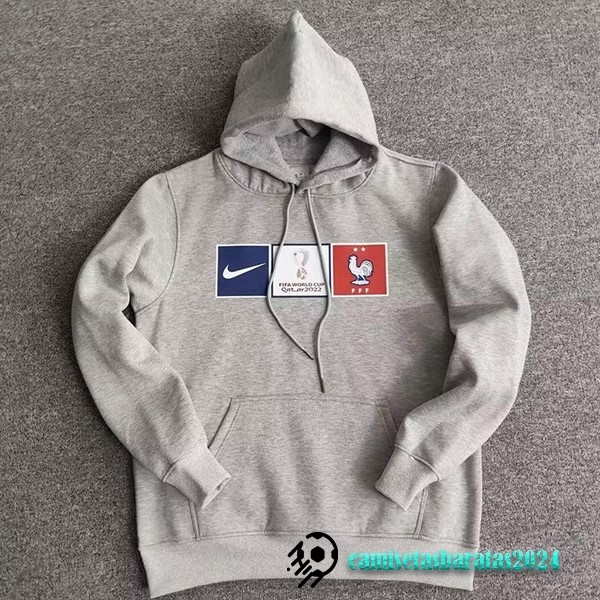 Replicas Sudaderas Con Capucha Francia 2022 Gris