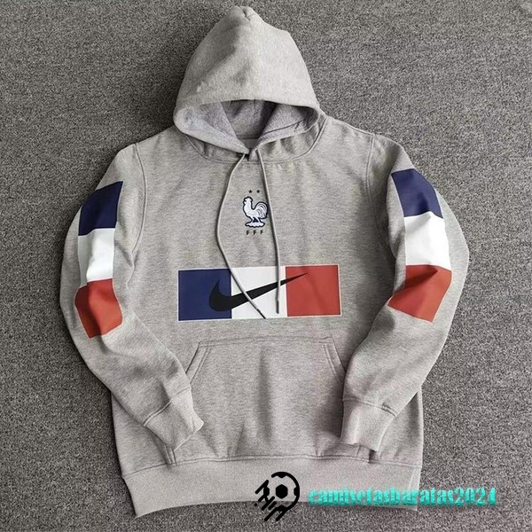 Replicas Sudaderas Con Capucha Francia 2022 I Gris