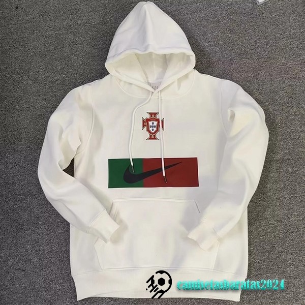 Replicas Sudaderas Con Capucha Portugal 2022 Blanco