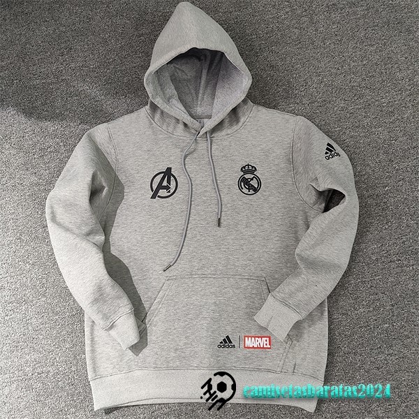 Replicas Sudaderas Con Capucha Real Madrid 2022 2023 Gris