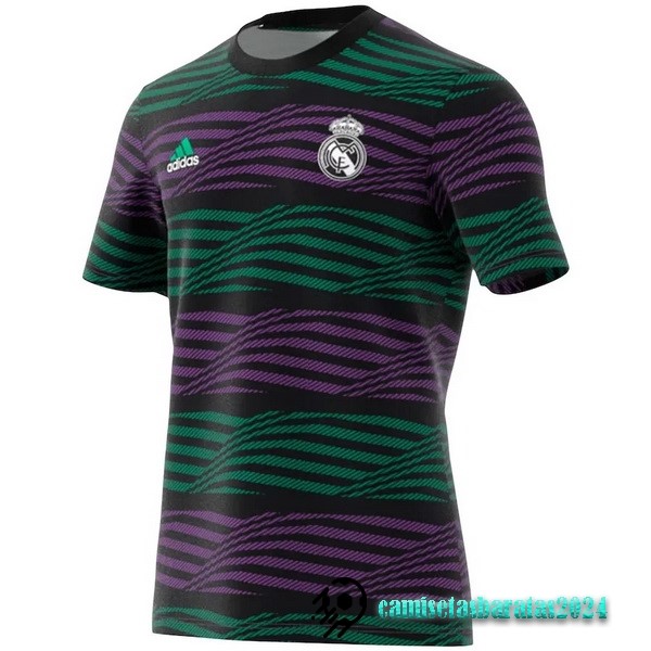 Replicas Tailandia Antes del Juego Camiseta Real Madrid 2023 2024 Purpura Verde