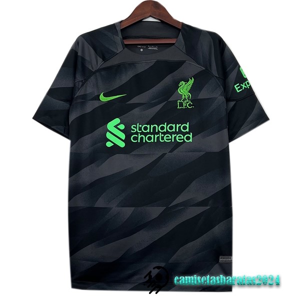Replicas Tailandia Camiseta Portero Liverpool 2023 2024 Negro Gris