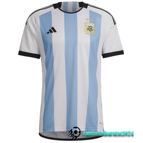 Replicas Tailandia Casa Camiseta Argentina 2022 Azul Blanco