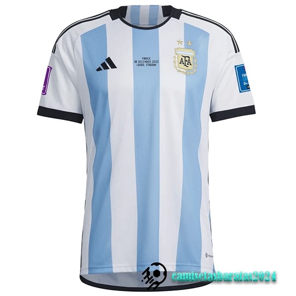 Replicas Tailandia Casa Camiseta Argentina Finales 2022 Azul Blanco