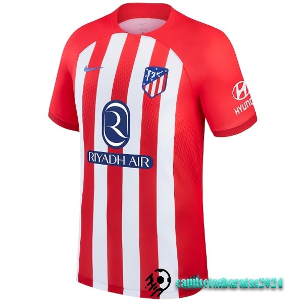 Replicas Tailandia Casa Camiseta Atlético Madrid 2023 2024 Rojo Blanco