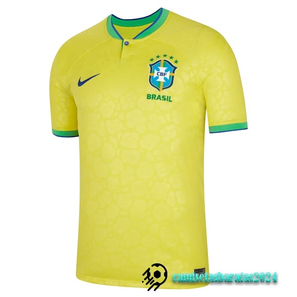 Replicas Tailandia Casa Camiseta Brasil 2022 Amarillo