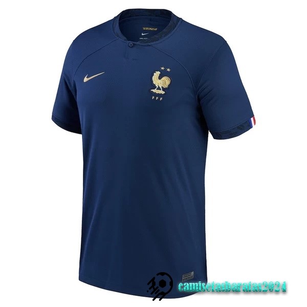 Replicas Tailandia Casa Camiseta Francia 2022 Azul Marino