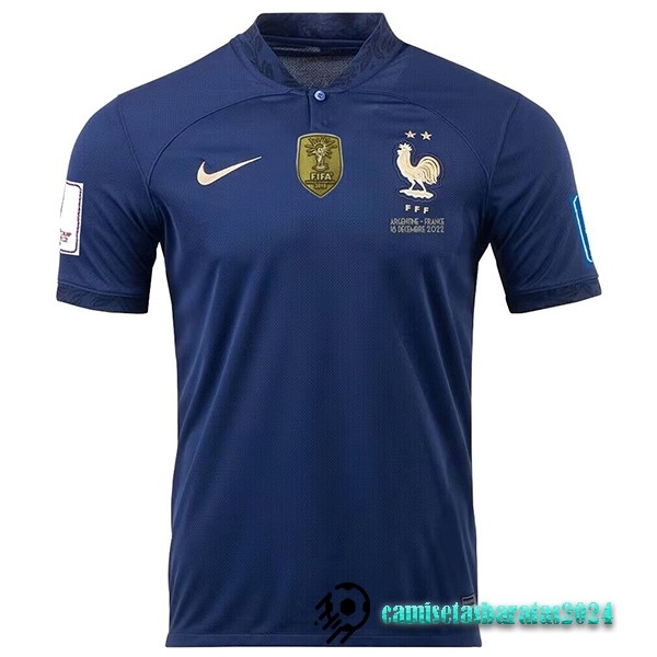 Replicas Tailandia Casa Camiseta Francia Finales 2022 Azul Marino