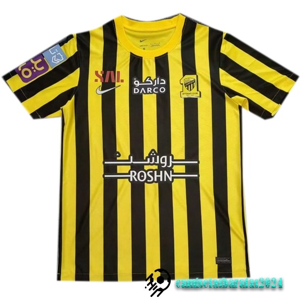 Replicas Tailandia Casa Camiseta Ittihad 2023 2024 Amarillo Negro