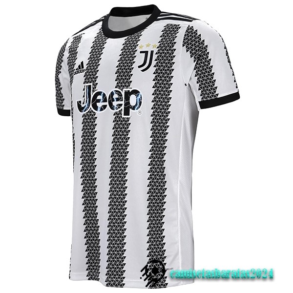 Replicas Tailandia Casa Camiseta Juventus 2022 2023 Blanco Negro