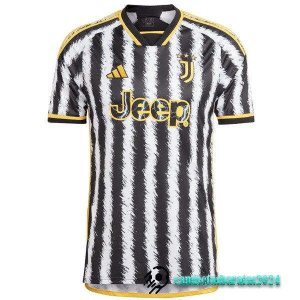 Replicas Tailandia Casa Camiseta Juventus 2023 2024 Blanco Negro
