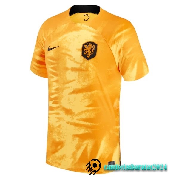 Replicas Tailandia Casa Camiseta Países Bajos 2022 Amarillo