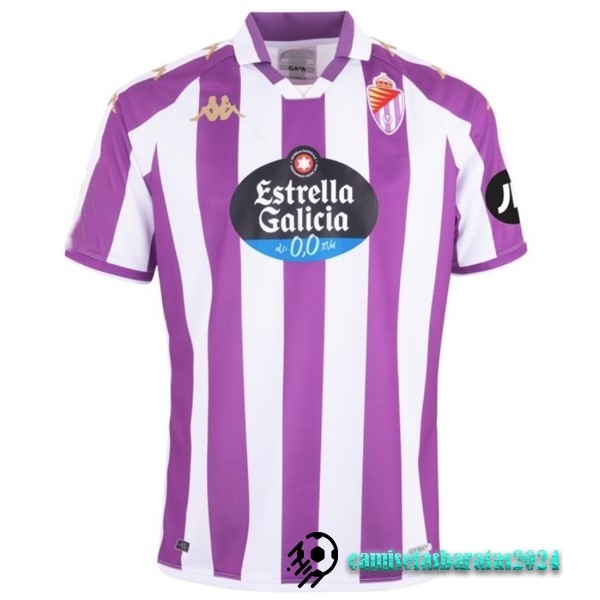 Replicas Tailandia Casa Camiseta Real Valladolid 2023 2024 Blanco Purpura
