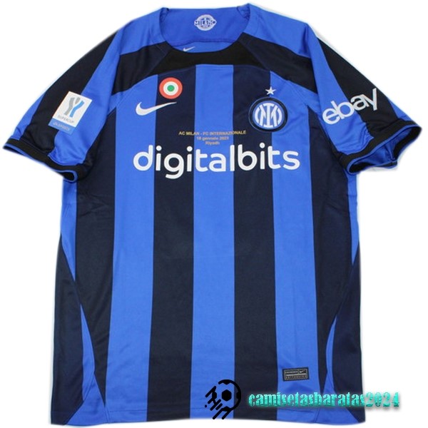 Replicas Tailandia Casa Finales Camiseta Inter Milán 2022 2023 Azul