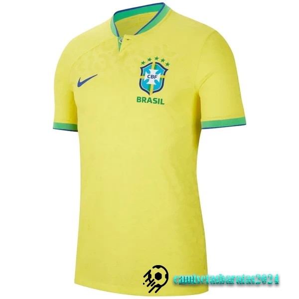 Replicas Tailandia Casa Jugadores Camiseta Brasil 2022 Amarillo