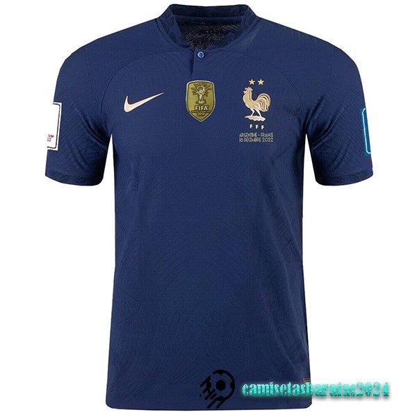 Replicas Tailandia Casa Jugadores Camiseta Francia Finales 2022 Azul Marino