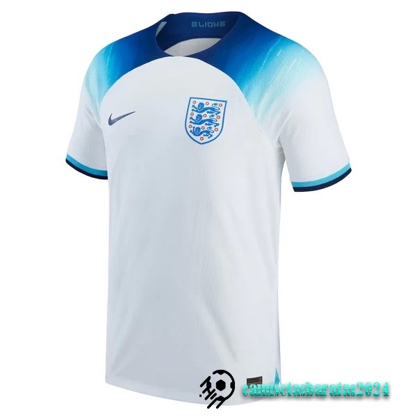 Replicas Tailandia Casa Jugadores Camiseta Inglaterra 2022 Blanco Azul