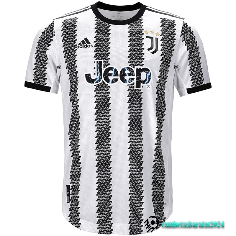 Replicas Tailandia Casa Jugadores Camiseta Juventus 2022 2023 Blanco Negro