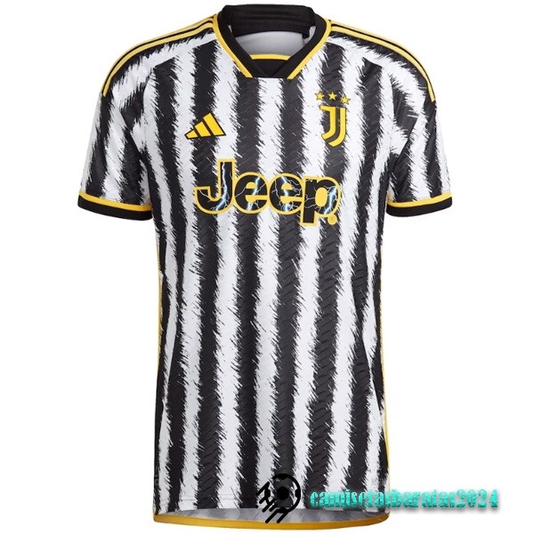 Replicas Tailandia Casa Jugadores Camiseta Juventus 2023 2024 Blanco Negro