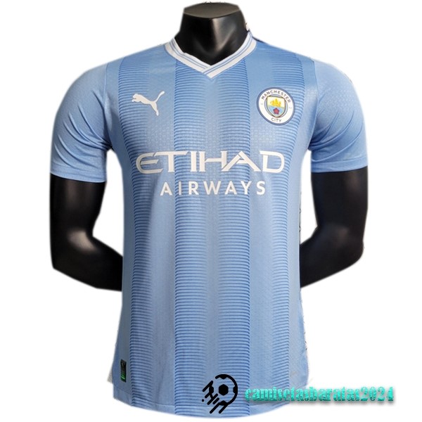 Replicas Tailandia Casa Jugadores Camiseta Manchester City 2023 2024 Azul