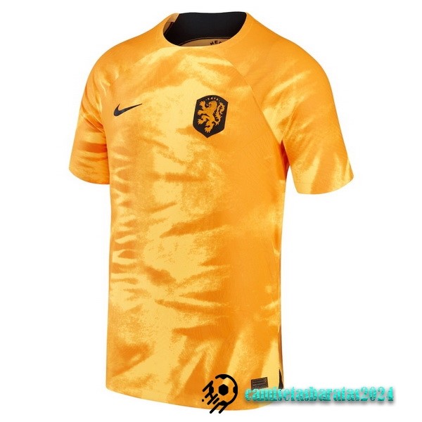 Replicas Tailandia Casa Jugadores Camiseta Países Bajos 2022 Amarillo