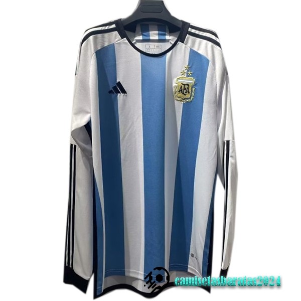 Replicas Tailandia Casa Manga Larga Argentina 3 Stars 2022 Blanco Azul