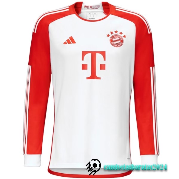 Replicas Tailandia Casa Manga Larga Bayern Múnich 2023 2024 Rojo