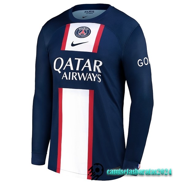 Replicas Tailandia Casa Manga Larga Paris Saint Germain 2022 2023 Azul