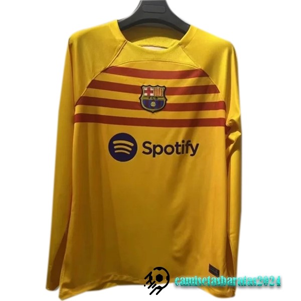 Replicas Tailandia Cuarta Manga Larga Barcelona 2022 2023 Amarillo