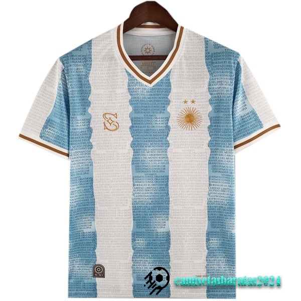 Replicas Tailandia Edición Conmemorativa Camiseta Argentina 2022 Azul