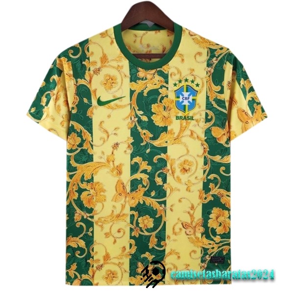 Replicas Tailandia Especial Camiseta Brasil 2022 Amarillo Verde