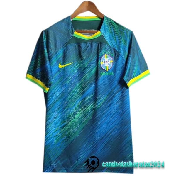 Replicas Tailandia Especial Camiseta Brasil 2022 Azul Verde