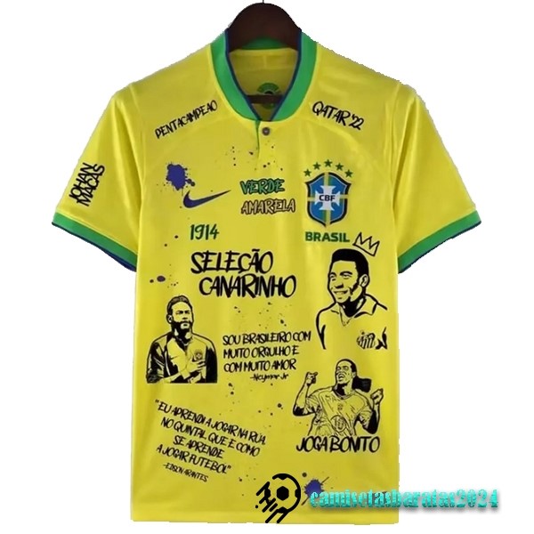 Replicas Tailandia Especial Camiseta Brasil 2022 III Amarillo